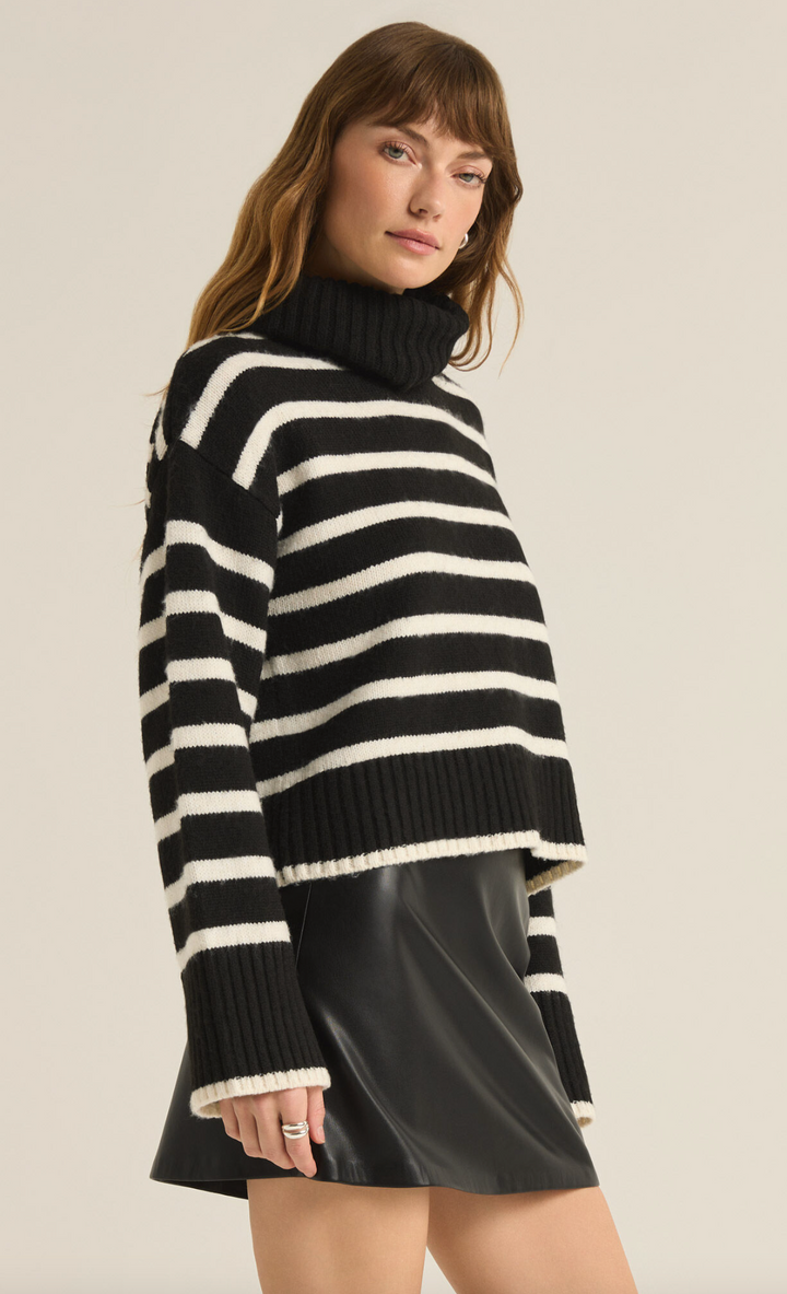 JOSEPHINE STRIPE TURTLENECK SWEATER