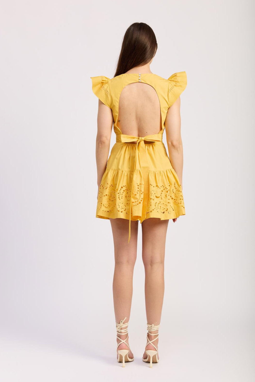 TAYLOR FLUTTER SLEEVE DRESS
