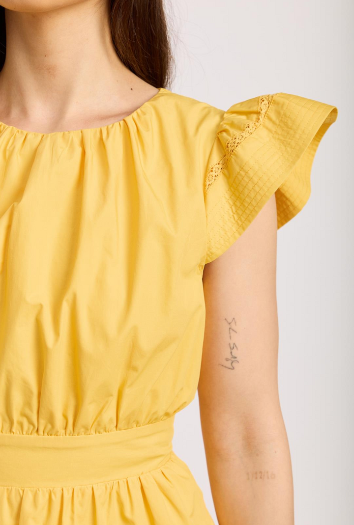TAYLOR FLUTTER SLEEVE DRESS