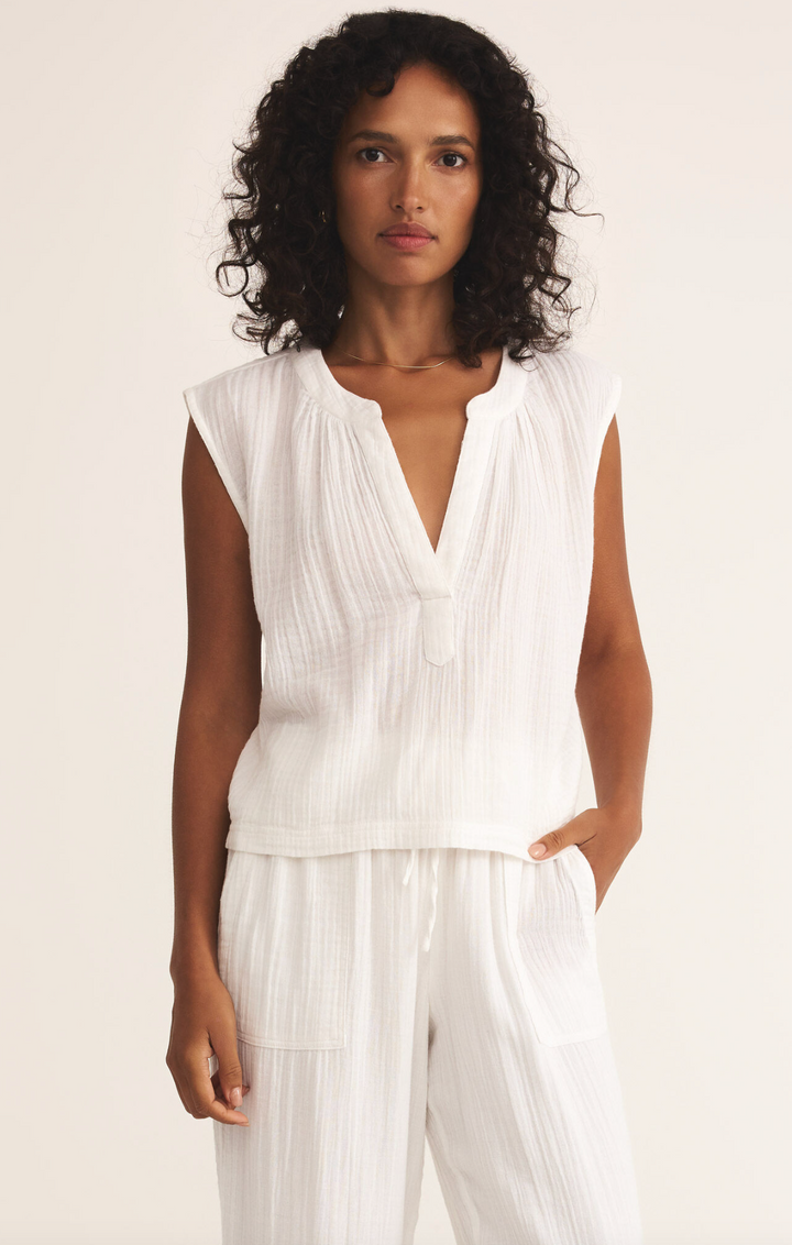 CLIFFSIDE V-NECK AIRY TOP