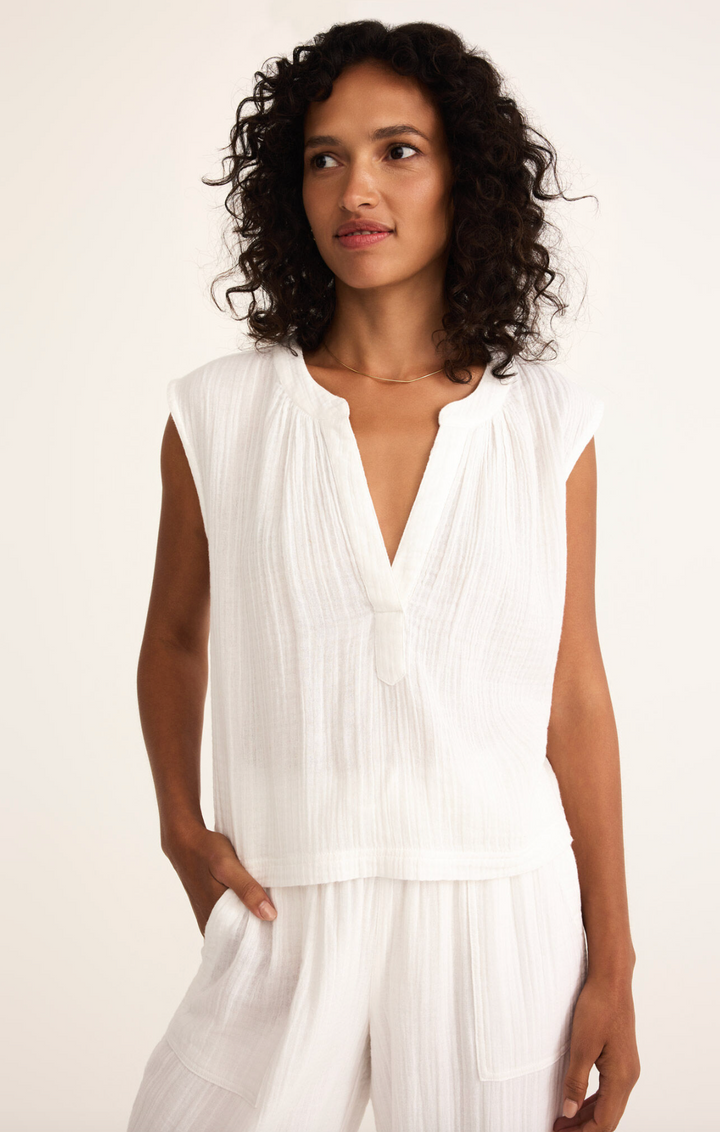 CLIFFSIDE V-NECK AIRY TOP