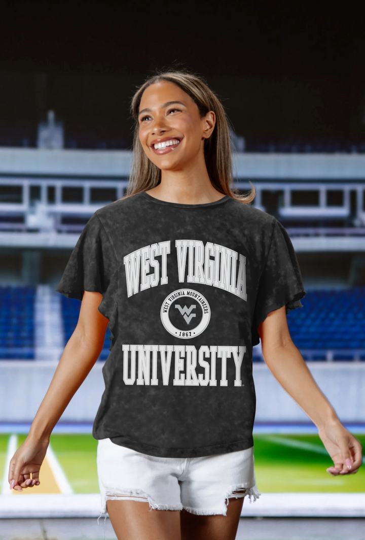 WVU FLUTTER SLEEVE TEE