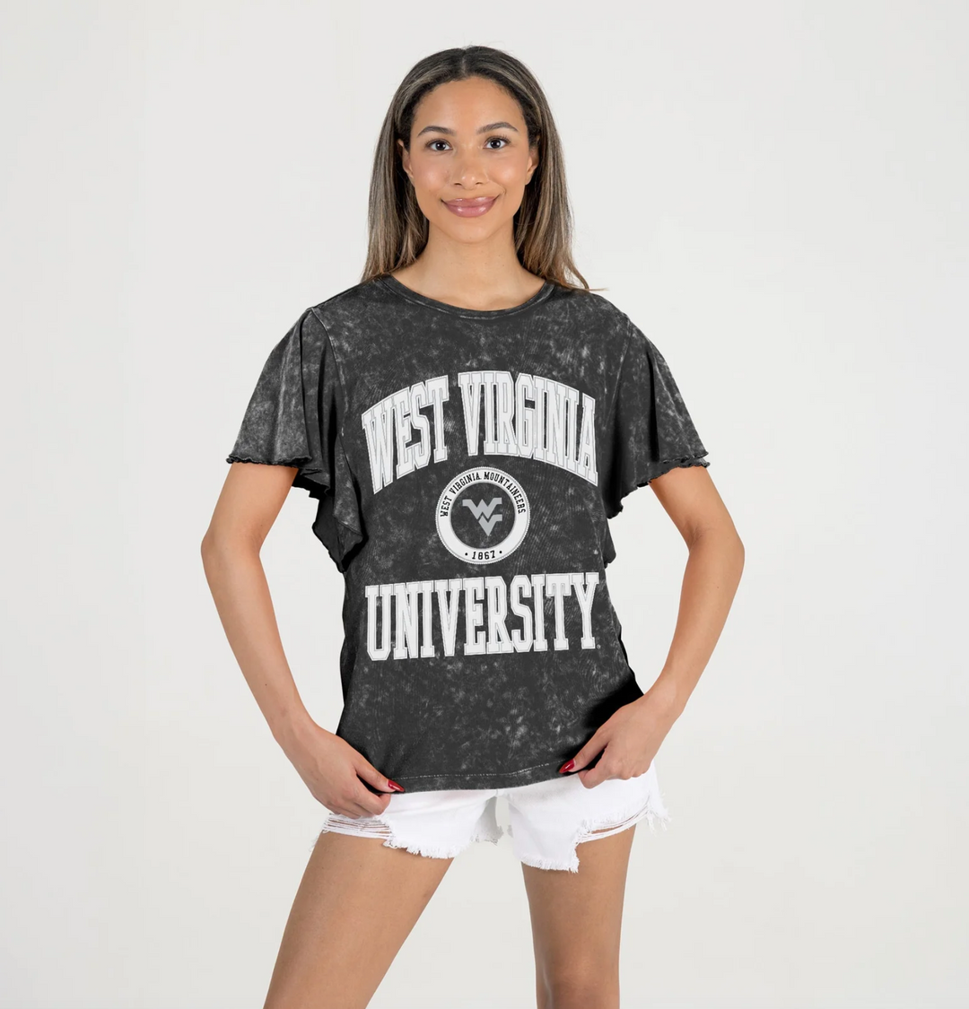 WVU FLUTTER SLEEVE TEE