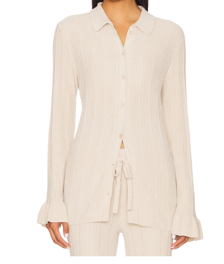 CCUL RIBBED RUFFLE CUFF SHIRT