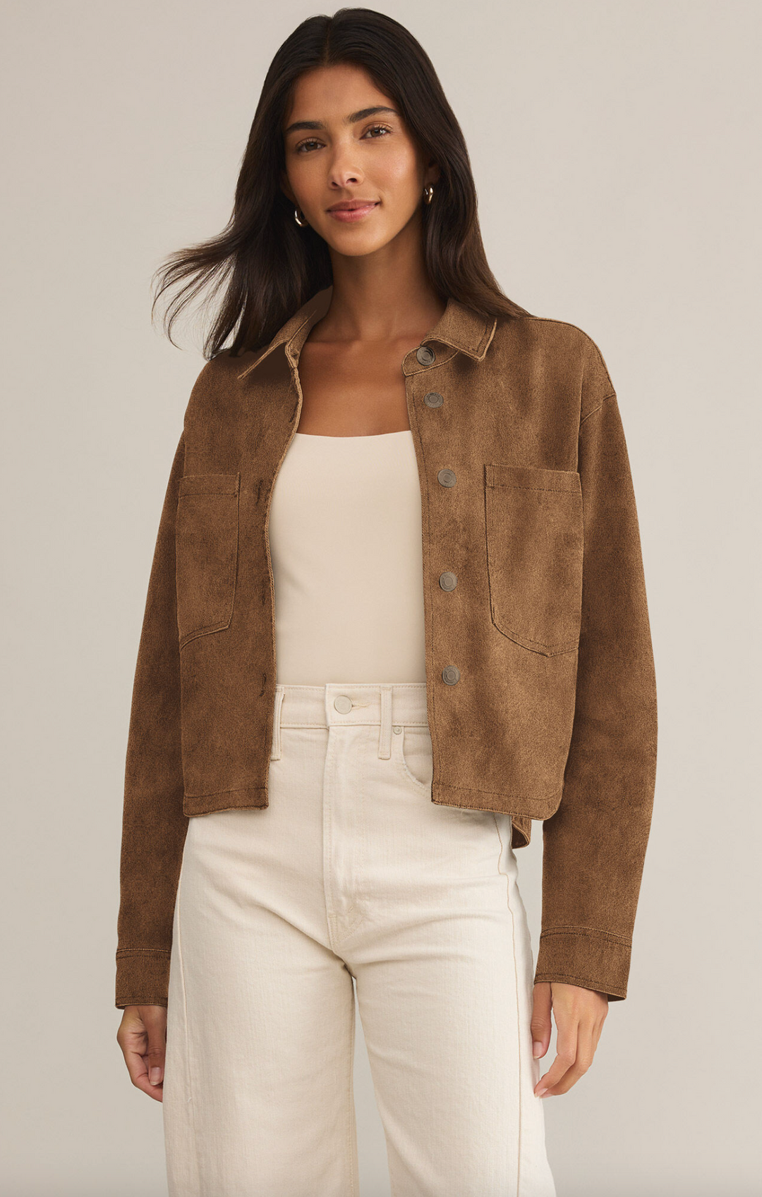 ALL DAY CROPPED SUEDE JACKET
