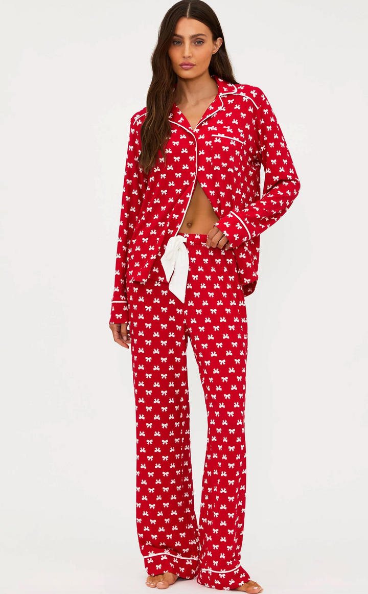 PEPPERMINT BOWS PAJAMA SET