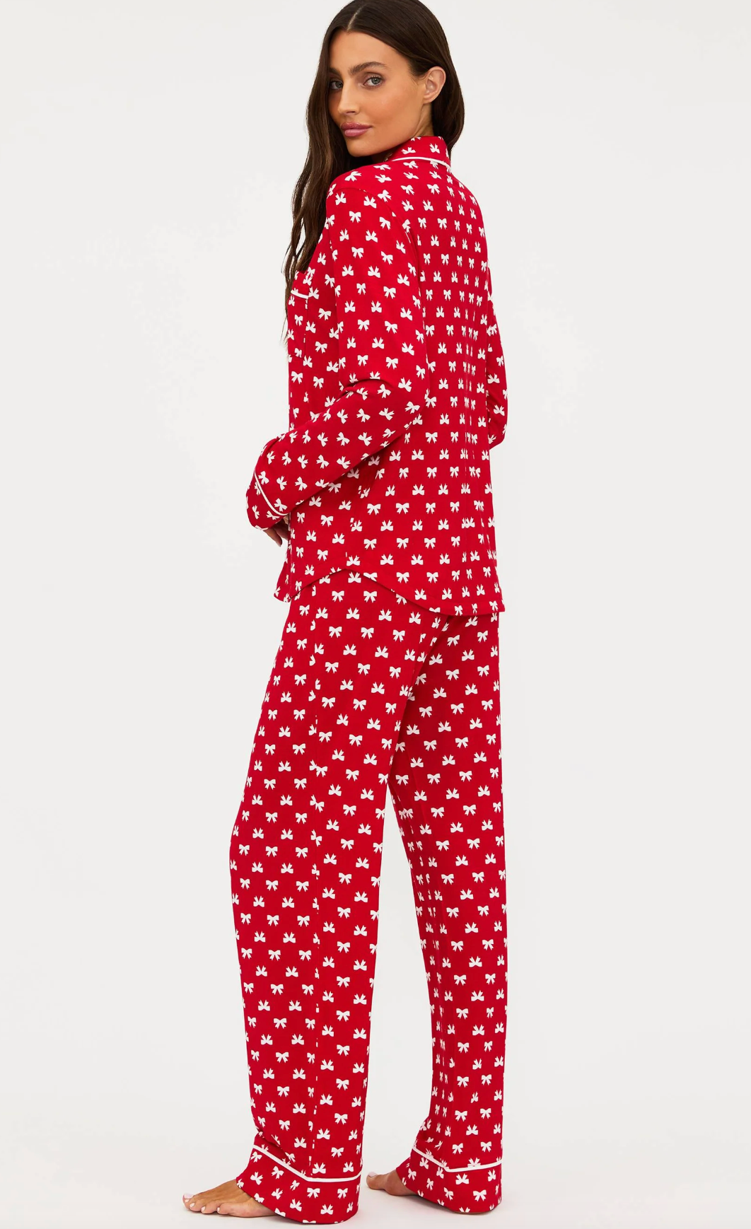 PEPPERMINT BOWS PAJAMA SET