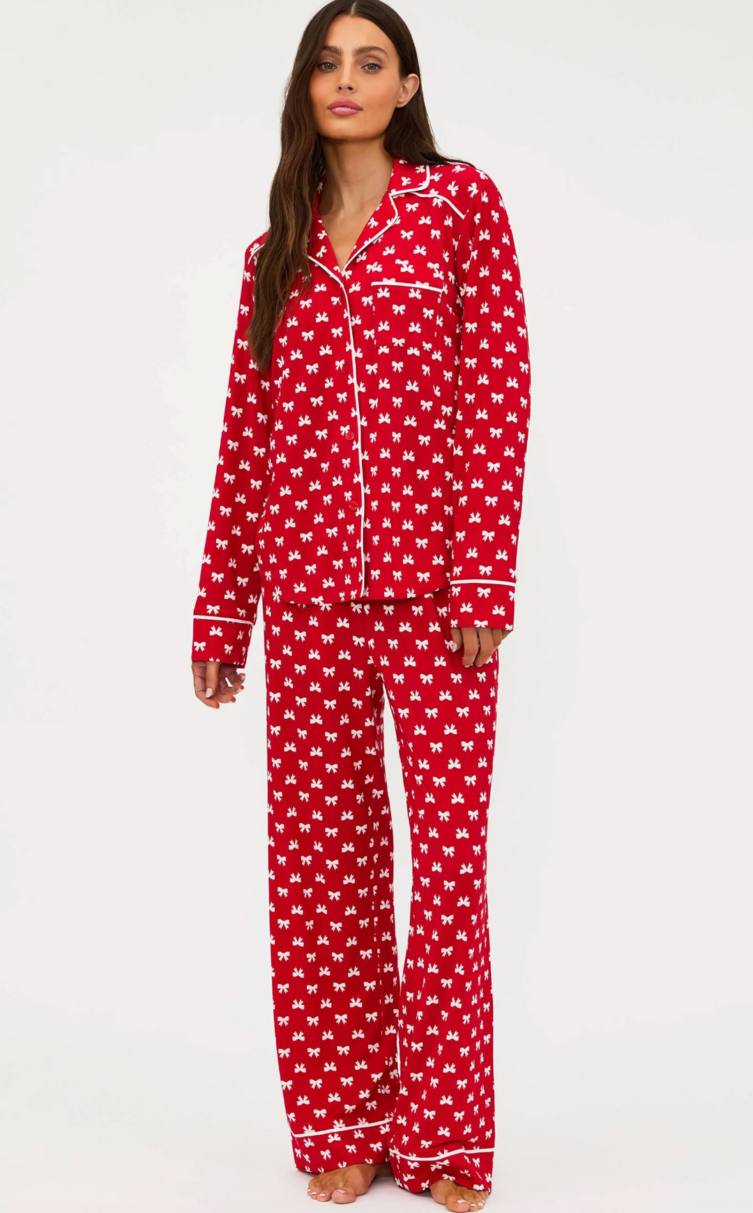 PEPPERMINT BOWS PAJAMA SET