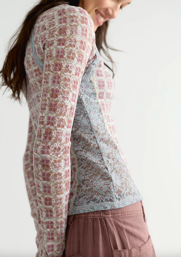 LYRIC SHEER LACE LONG SLEEVE TOP