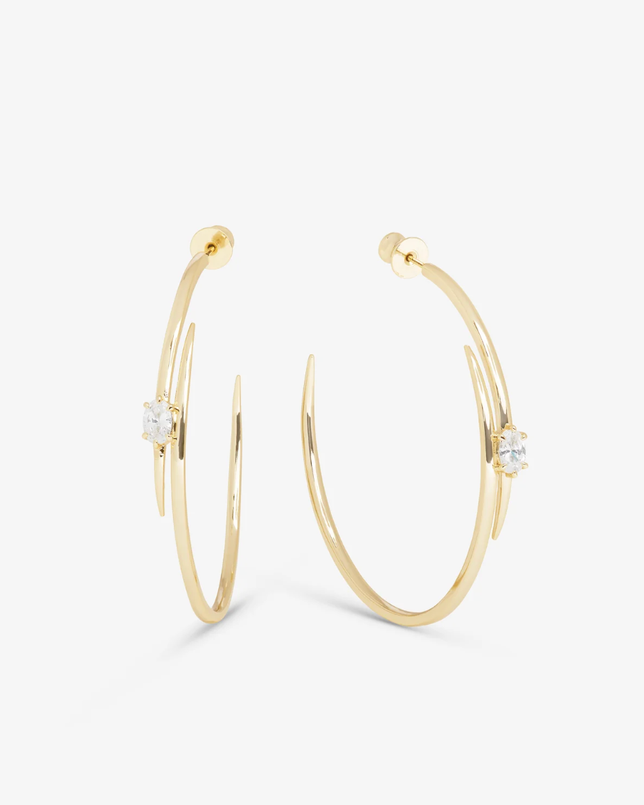 SHE'S ON POINT LASSO HOOPS 2"
