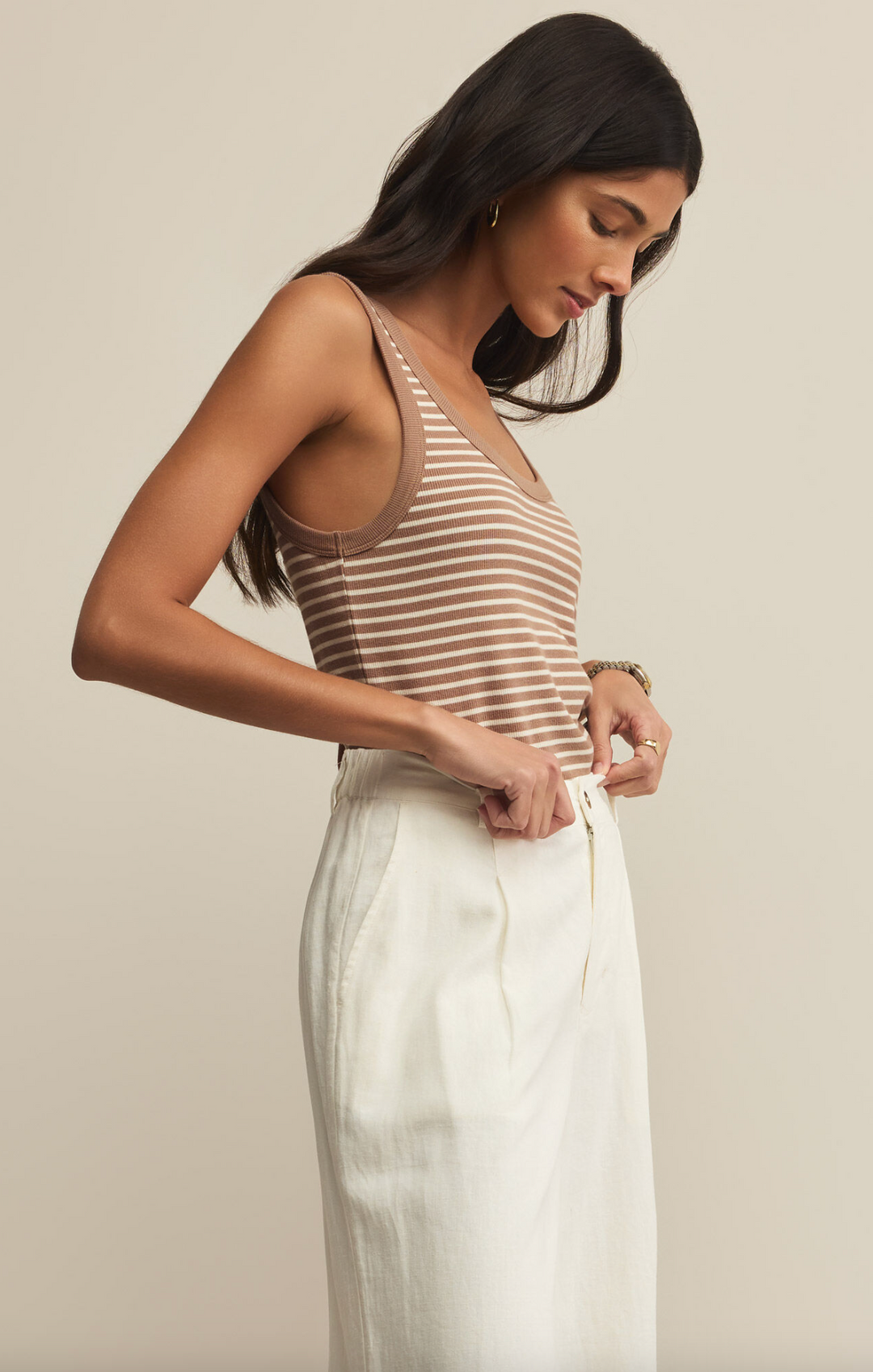 ELIN STRIPE RIB TANK