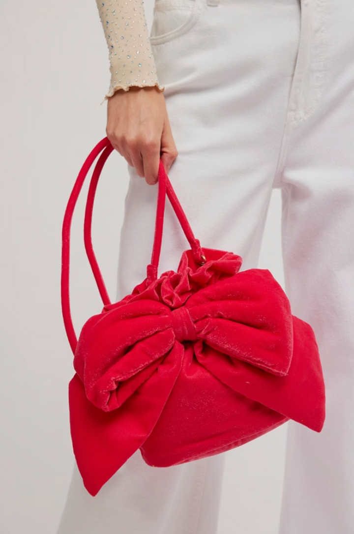BELLE VELVET BOW BAG
