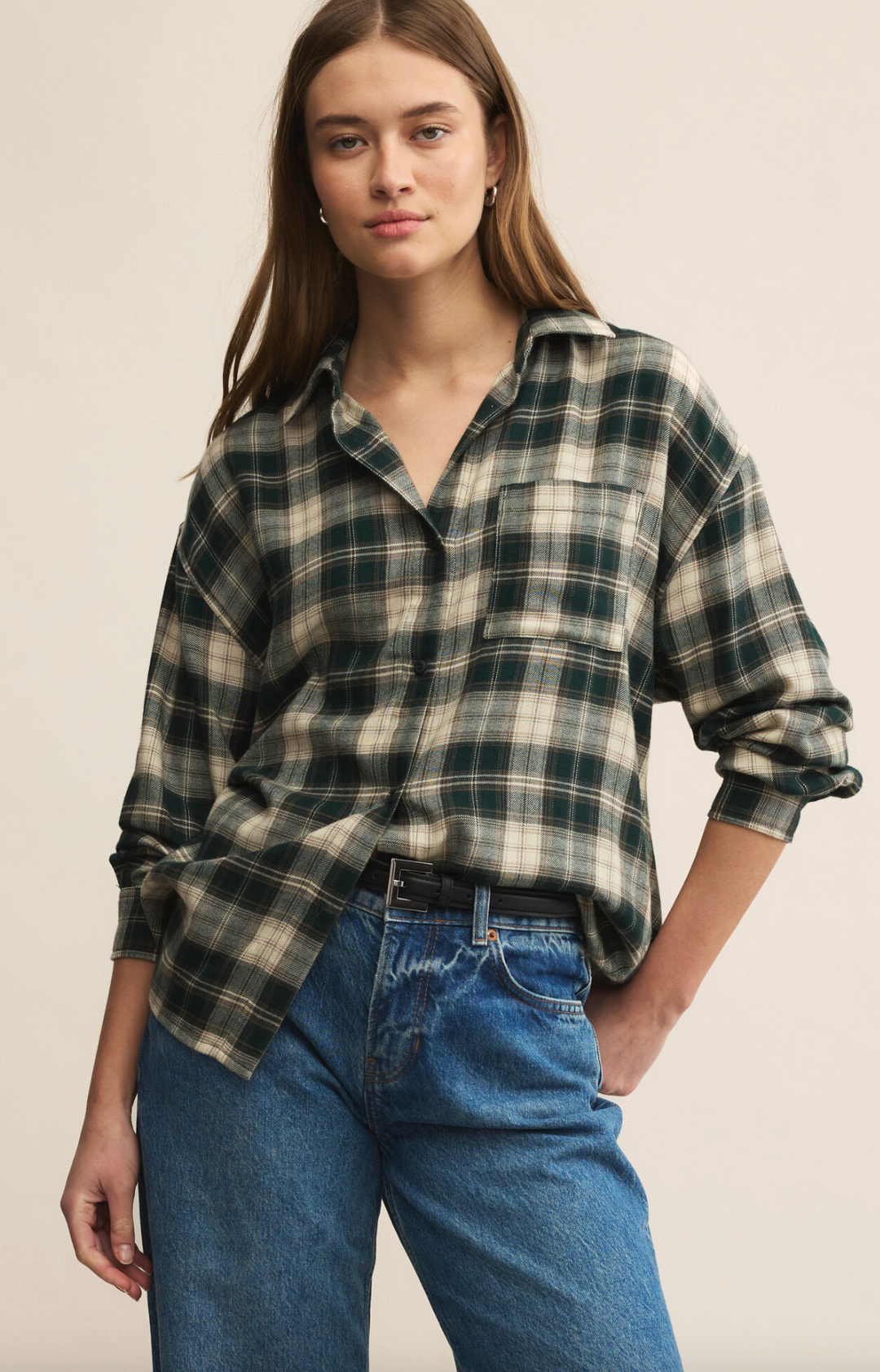 RIVER PLAID BUTTON UP