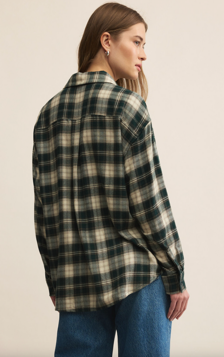 RIVER PLAID BUTTON UP