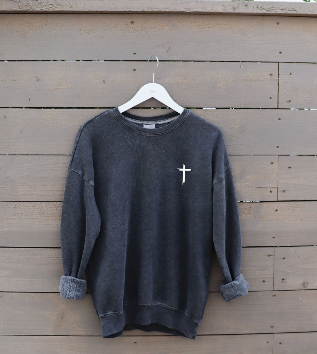 JESUS HAS MY BACK MINERAL SWEATSHIRT