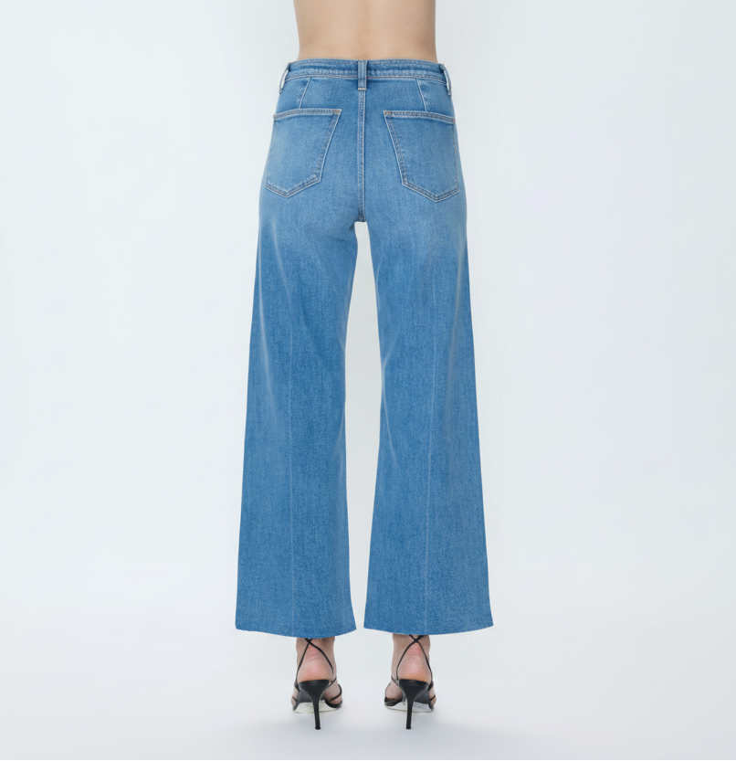 PENNY HIGH RISE WIDE LEG ANKLE JEAN