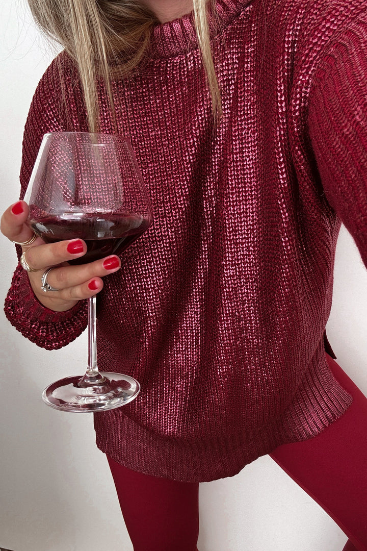 CALLIE SWEATER | MERLOT SHINE