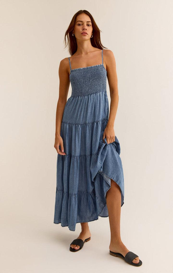 BALOS CHAMBRAY MAXI DRESS