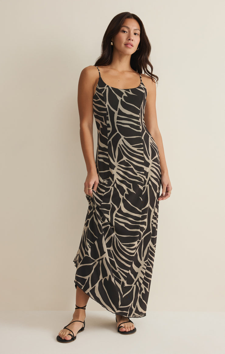 CHARISMA PALM MESH MAXI DRESS