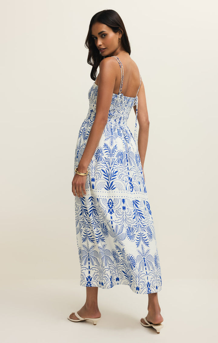 NADINE AIRY PALM MAXI DRESS