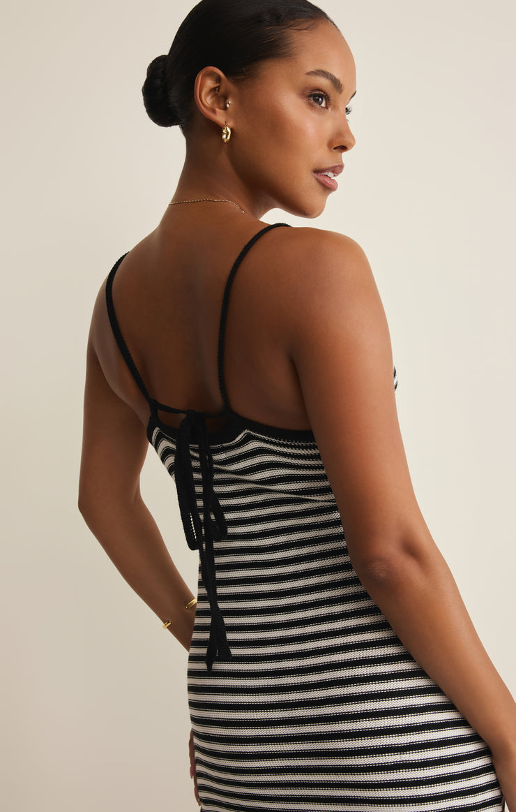 MAJESTIC STRIPED MIDI DRESS