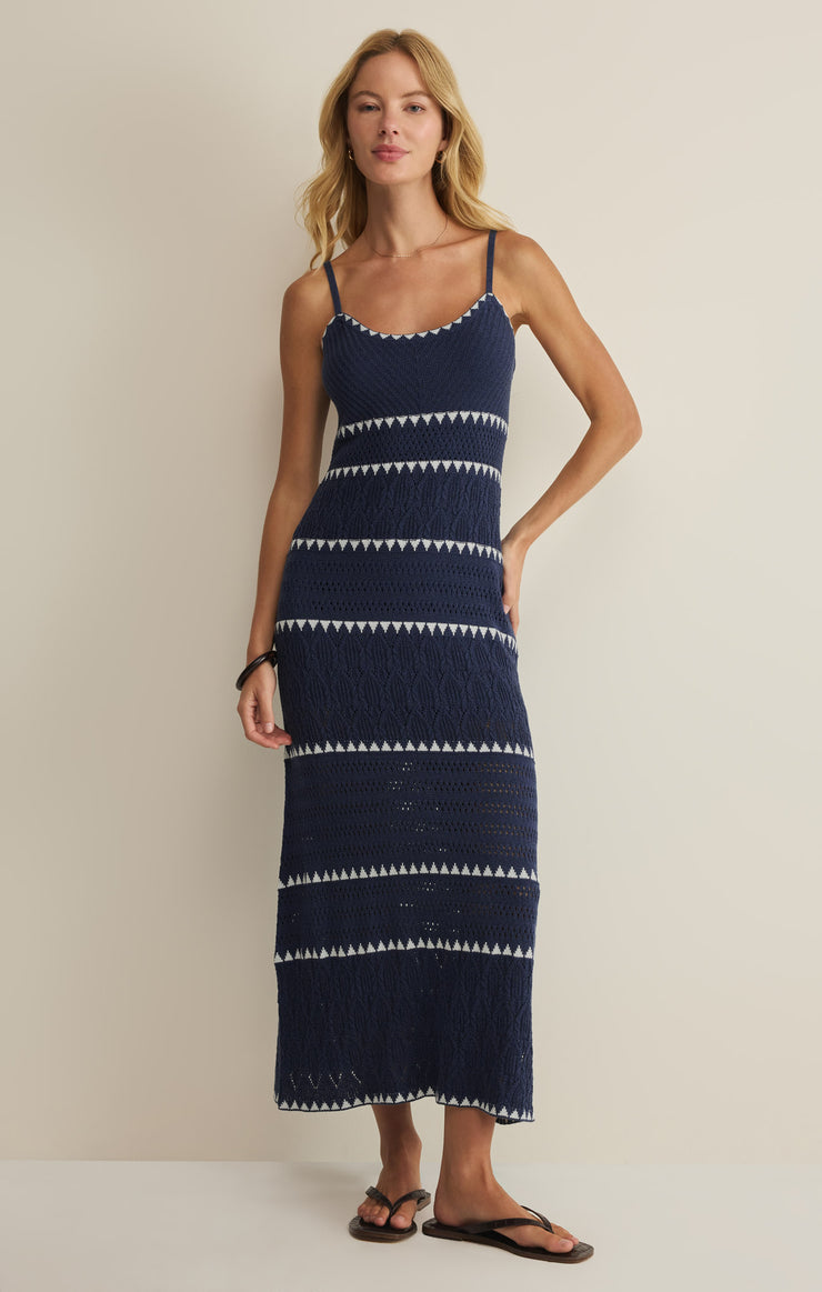 CATAMARAN STRIPED MIDI DRESS