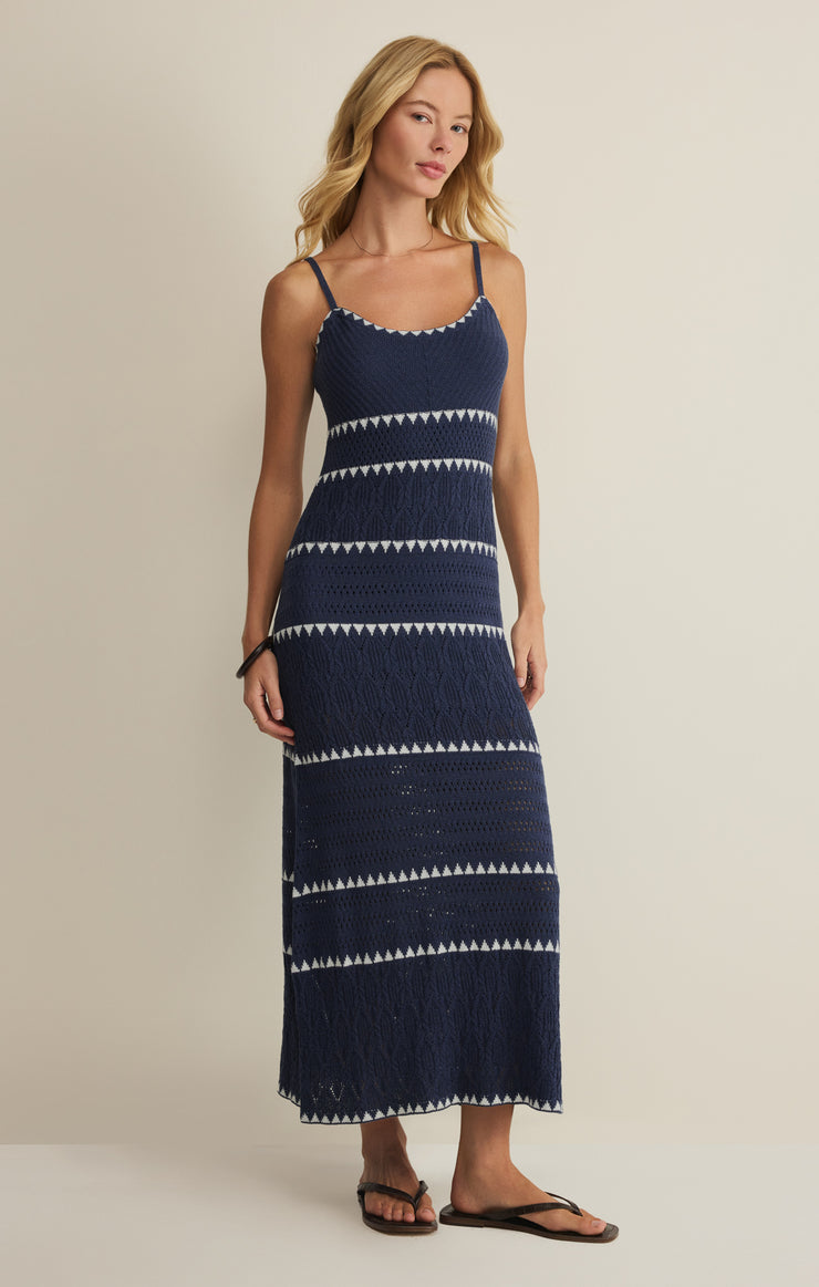 CATAMARAN STRIPED MIDI DRESS