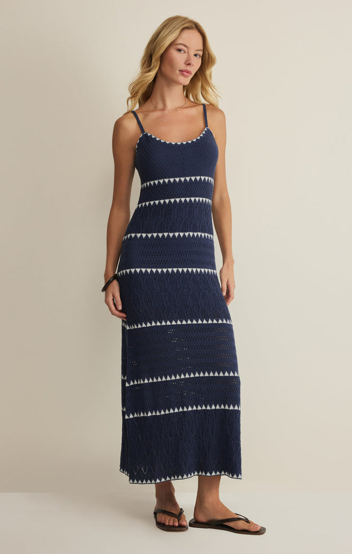 CATAMARAN STRIPED MIDI DRESS
