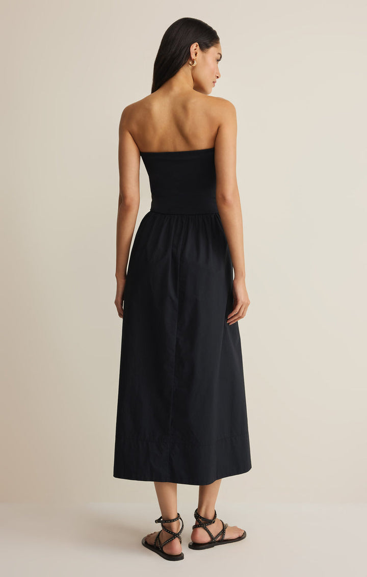 SUNSOUGHT STRAPLESS MIDI DRESS