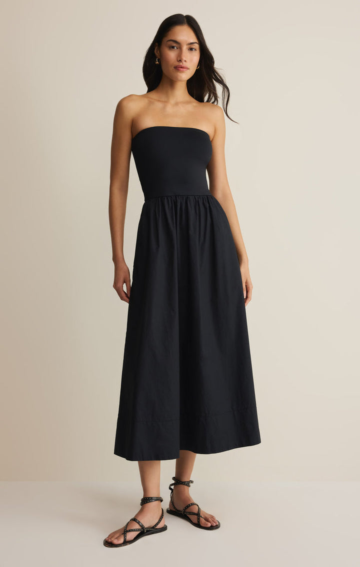 SUNSOUGHT STRAPLESS MIDI DRESS