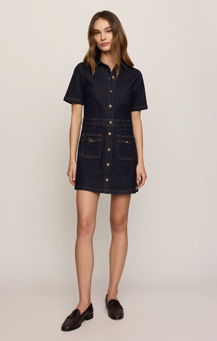 CRUSH DENIM DRESS