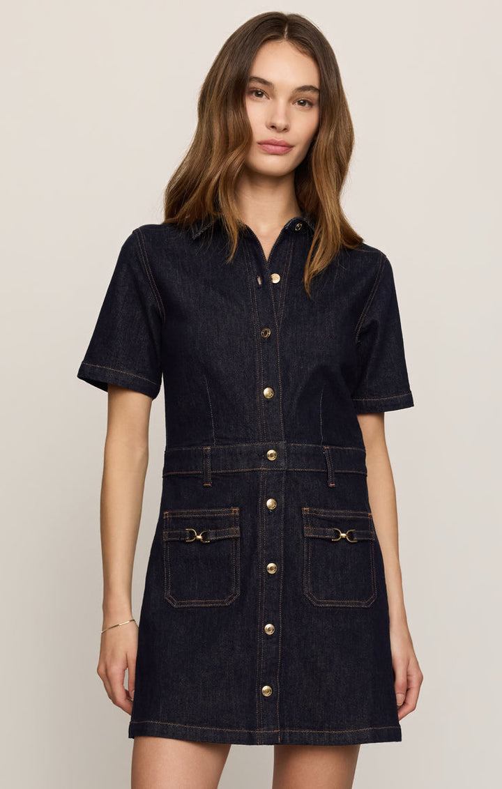 CRUSH DENIM DRESS