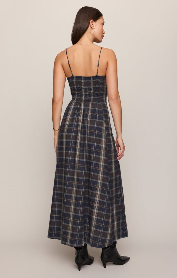 EVERMORE PLAID FLANNEL MIDI DRESS