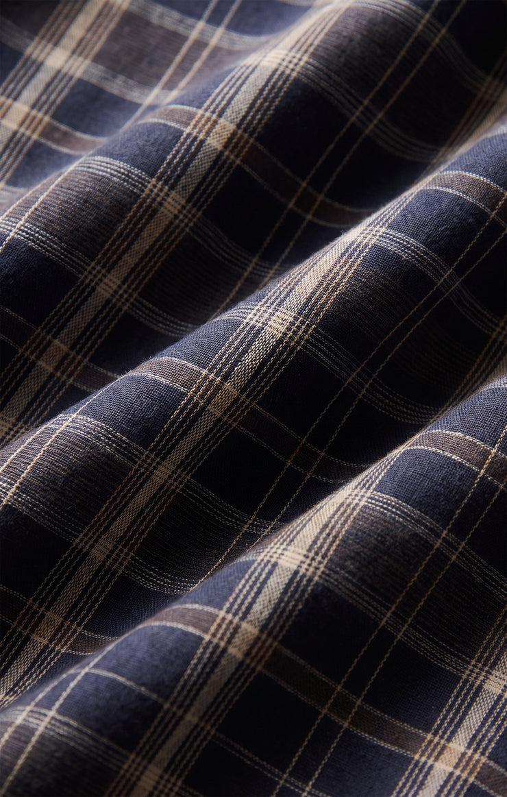 EVERMORE PLAID FLANNEL MIDI DRESS