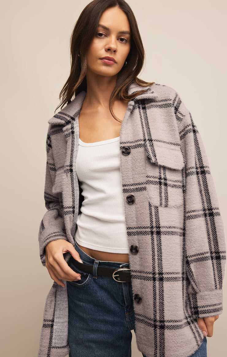 PLAID TUCKER SHIRT JACKET