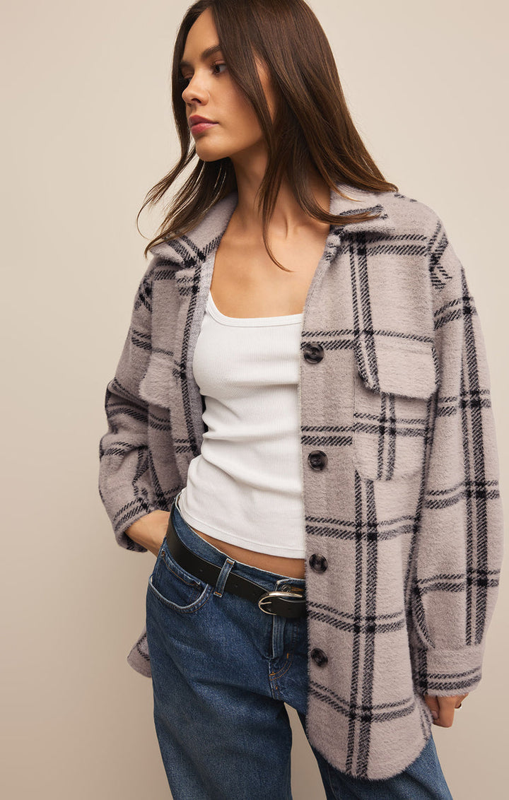 PLAID TUCKER SHIRT JACKET