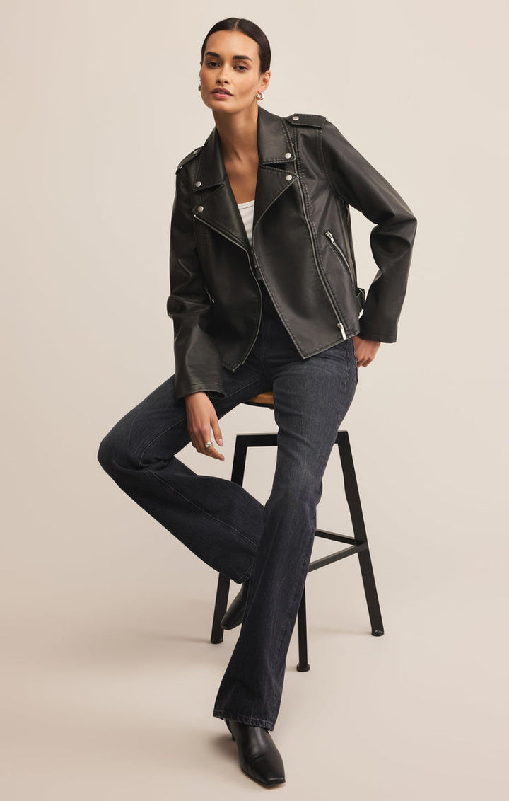 ALCHEMY MOTO FAUX LEATHER JACKET