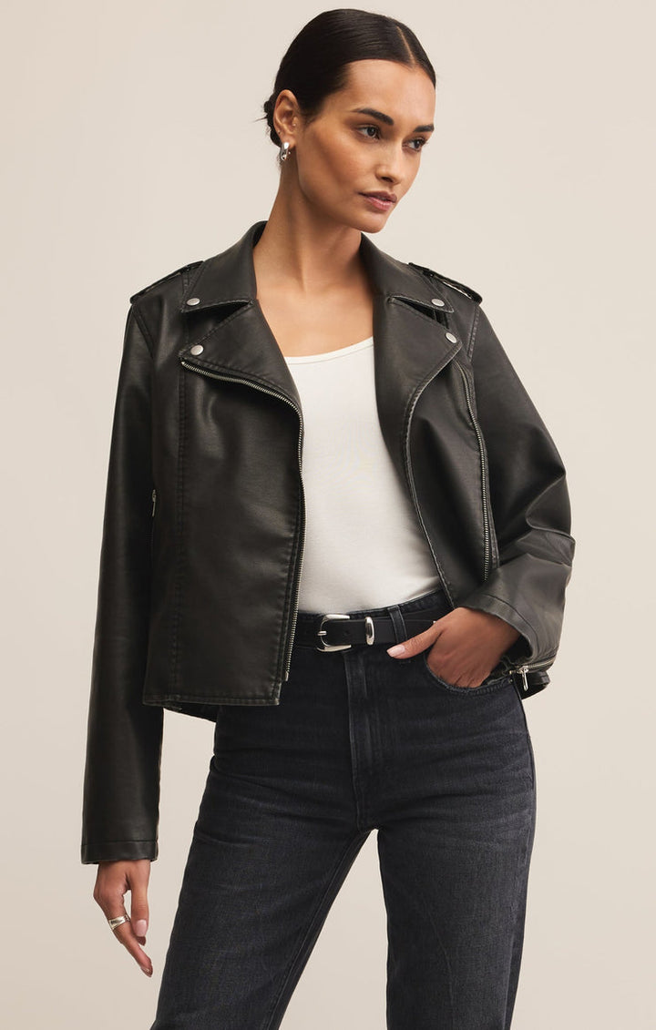 ALCHEMY MOTO FAUX LEATHER JACKET