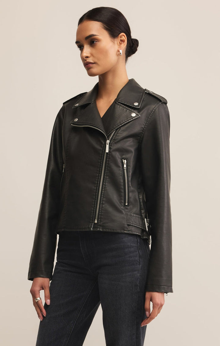 ALCHEMY MOTO FAUX LEATHER JACKET