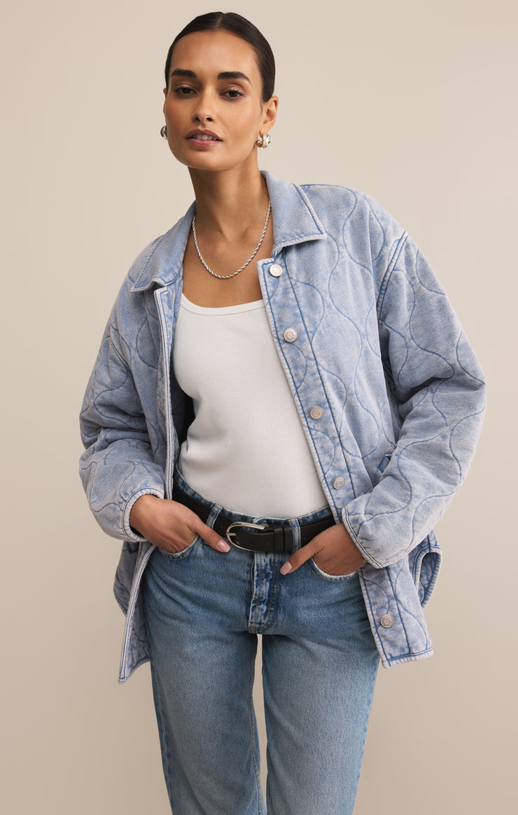 BOULDER QUILTED KNIT DENIM JACKET