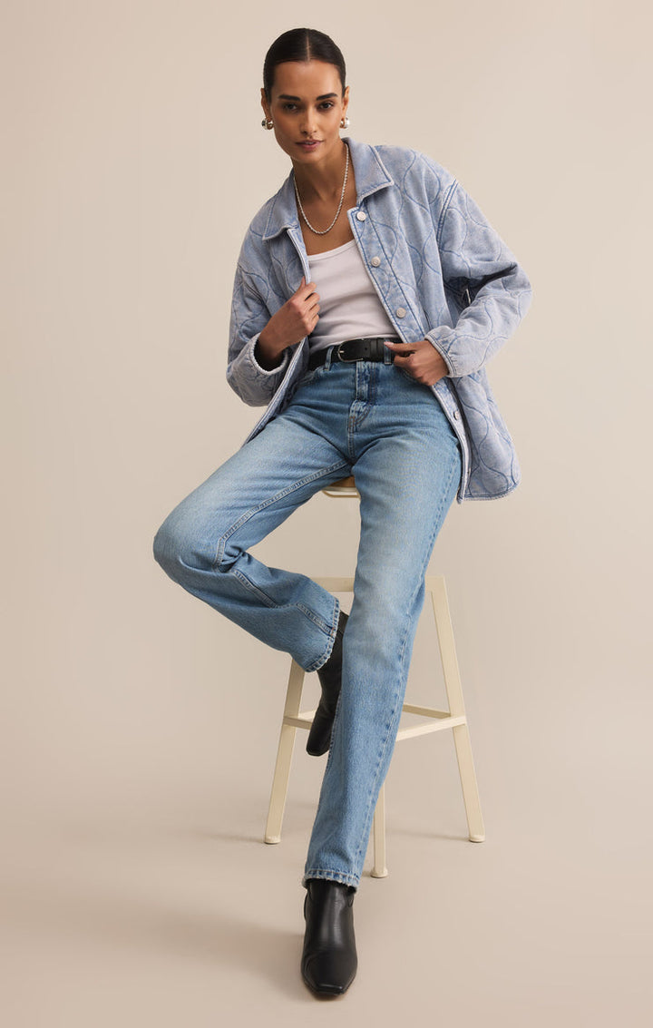 BOULDER QUILTED KNIT DENIM JACKET