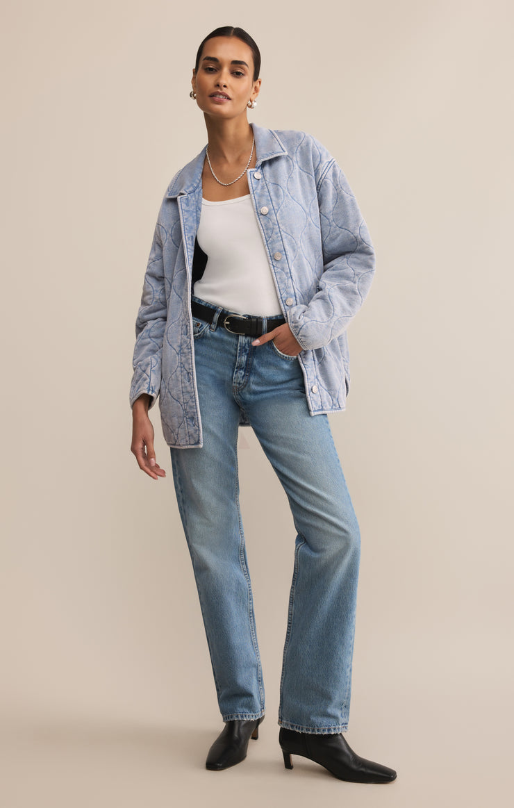 BOULDER QUILTED KNIT DENIM JACKET