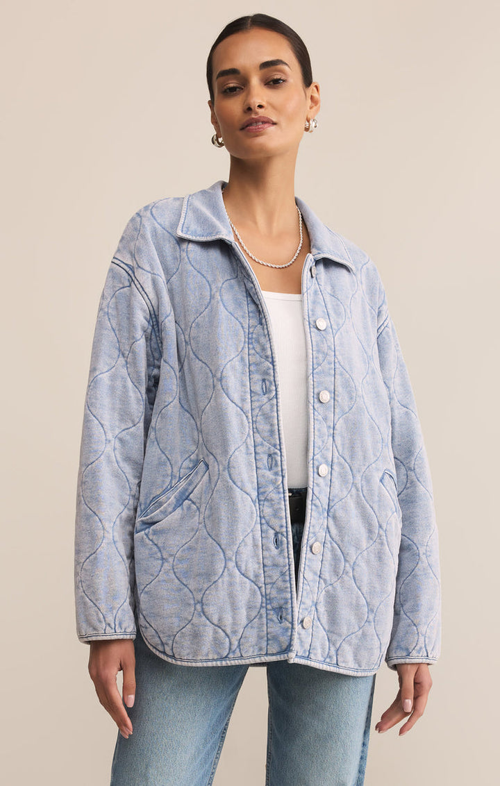 BOULDER QUILTED KNIT DENIM JACKET