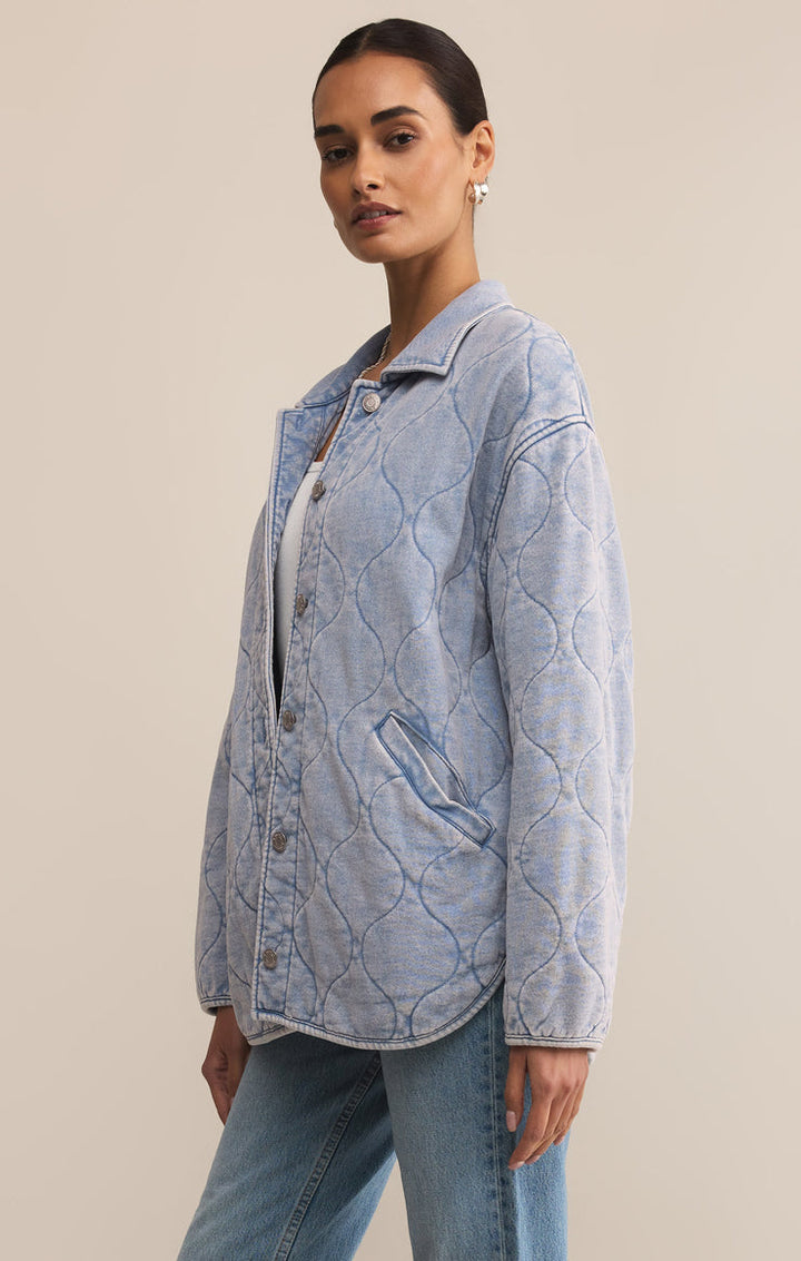BOULDER QUILTED KNIT DENIM JACKET