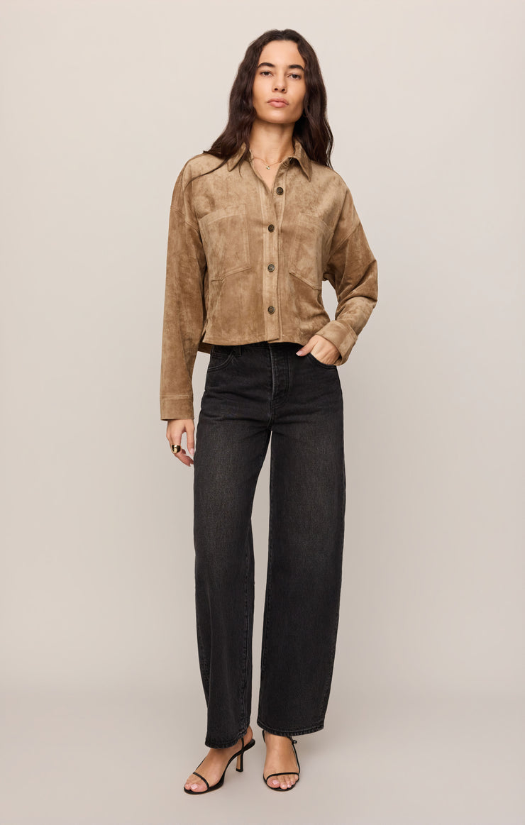 ALL DAY CROPPED SUEDE JACKET
