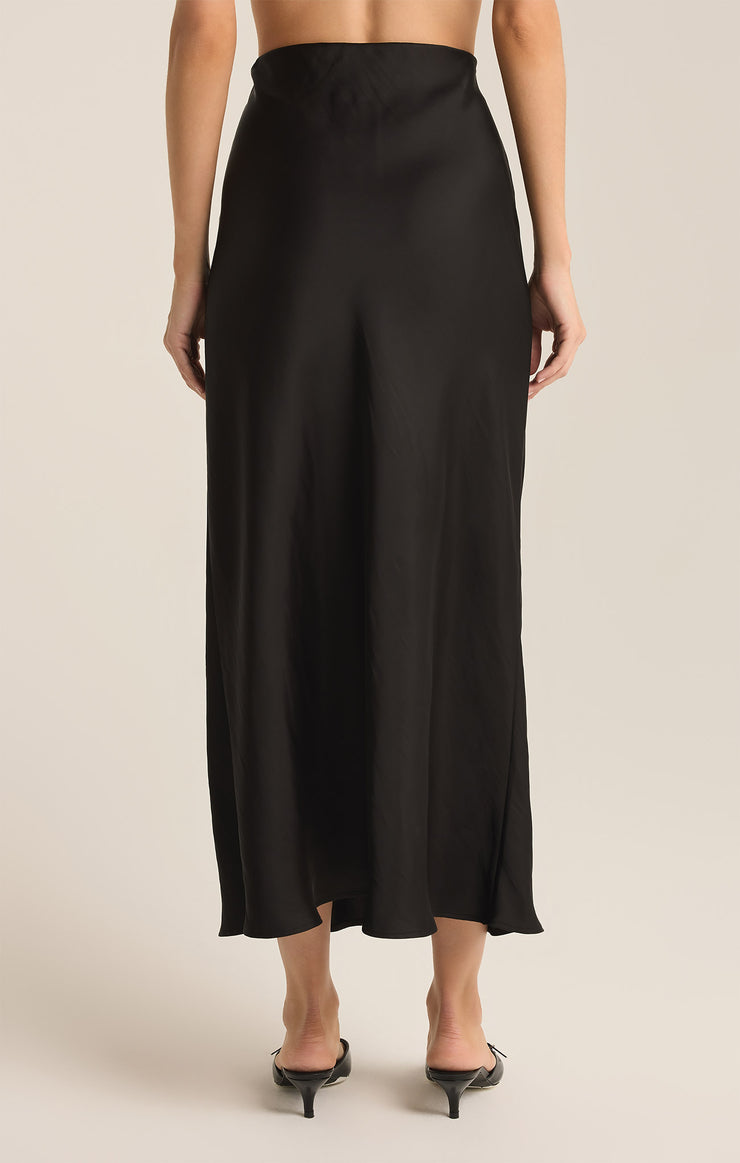 EUROPA LUXE SHEEN MIDI SKIRT | BLACK