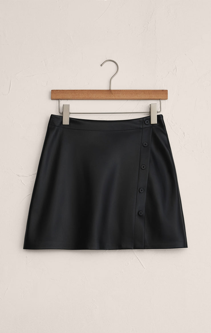 ALLEGRA FAUX LEATHER MINI SKIRT