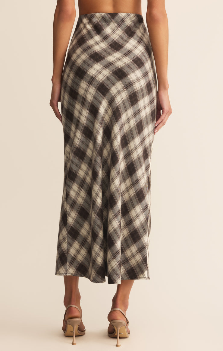 EUROPA PLAID MIDI SKIRT
