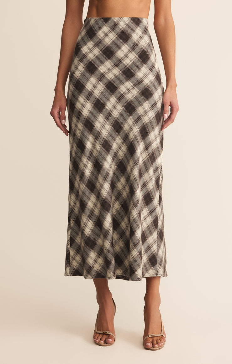 EUROPA PLAID MIDI SKIRT