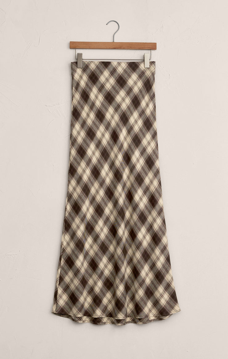 EUROPA PLAID MIDI SKIRT